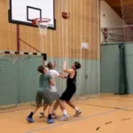 basketballcamp-herbstferien ein Basketballspiel in der Sporthalle von Spuer